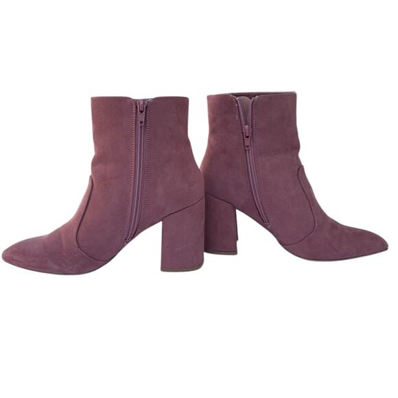 Charlotte Russe Mauve Suede Ankle Boots Size 8 Heeled Bootie - Picture 3 of 10